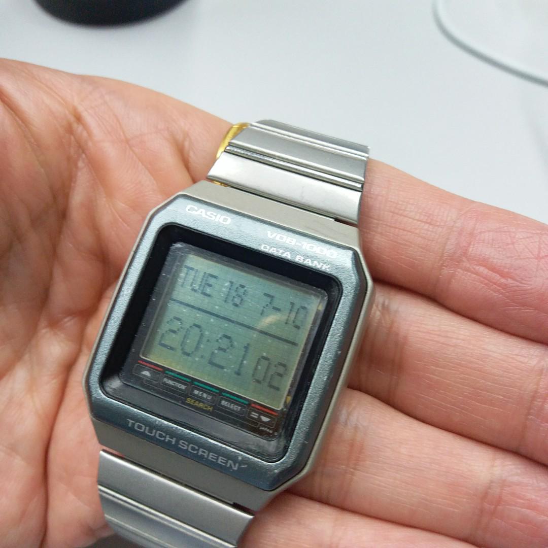 中古vintage Casio 90年代卡西歐多功能touch screen 手錶， VDB 1000 