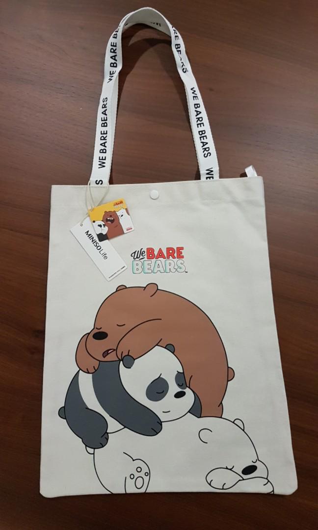 Miniso tote bag we bare bears on sale