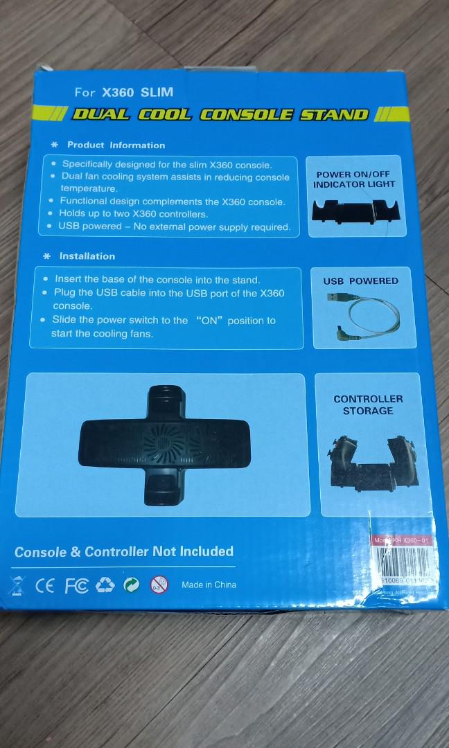 Xbox 360 slim vertical stand with exhaust fan, Video Gaming, Gaming