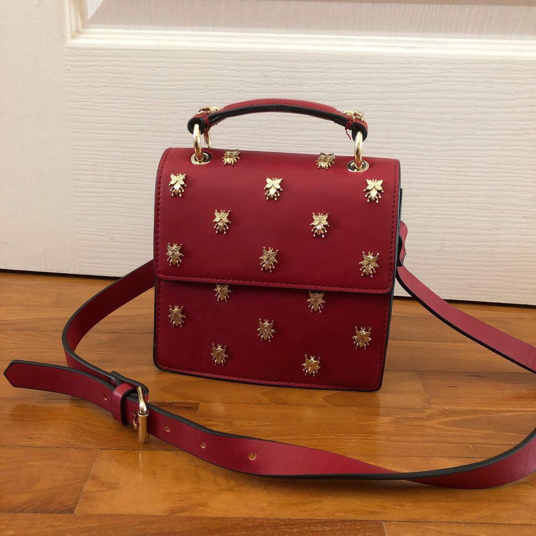 ZARA RED BEETLE SLING BAG