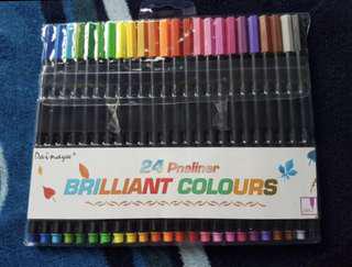 24 Colour Fineliner Pens