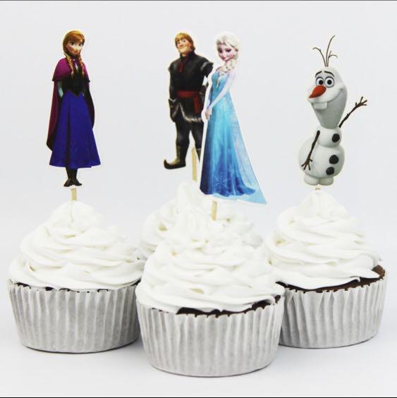 12 Pcs Frozen Elsa Anna Cupcake Topper Cake Toppers Birthday Party