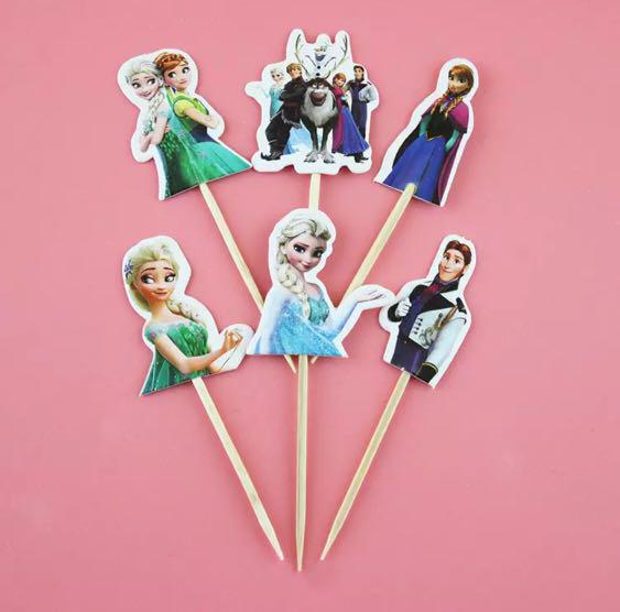 12 Pcs Frozen Elsa Anna Cupcake Topper Cake Toppers Birthday Party