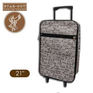 [Stag-Out] PEOPLE Premium Economic 21"Foldable Travel Luggage Bag FOC 1pair sock (Brown)
