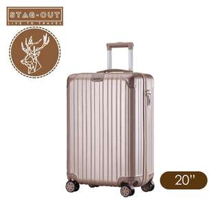 [Stag-Out] Amirates Premium Glossy 20" ABS+PC Luggage Bag Suitcase +Bag Hanger (Champagne Gold)
