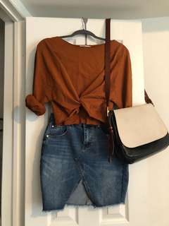 ZARA Off-theShoulder Taupe Top