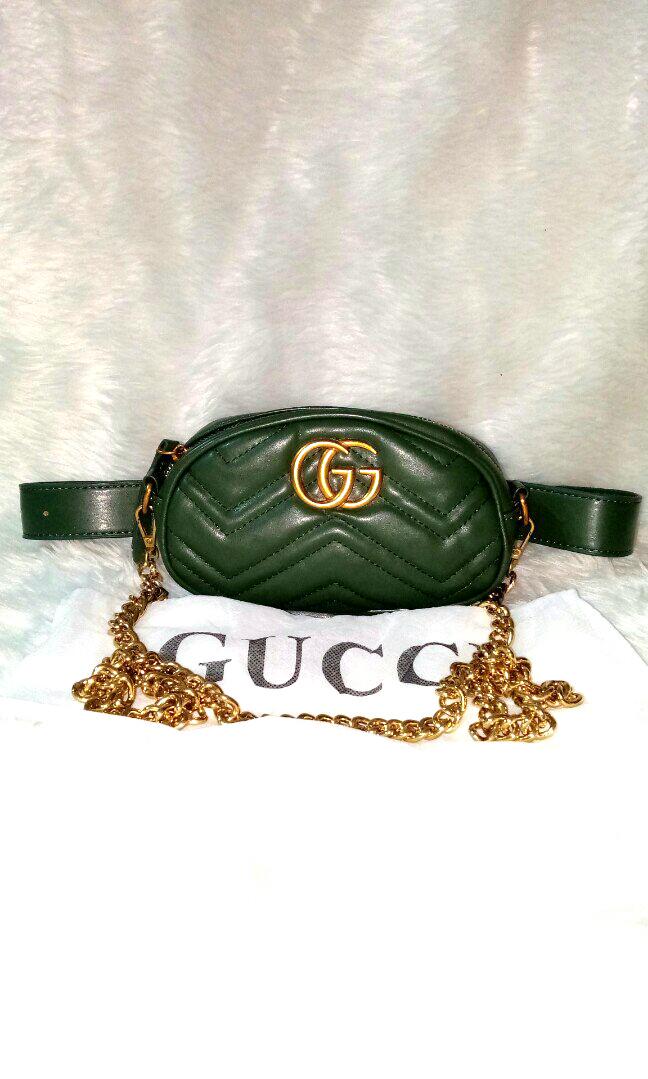 Gucci. Gold Sling Belt bag Free Shipping Women s Fashion Bags Wallets Cross body Bags on Carousell