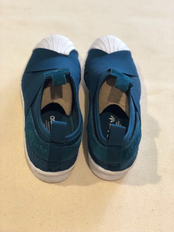 Adidas superstar slip on mineral on sale blue