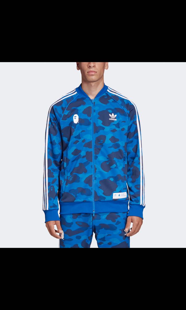 bape adidas jacket blue