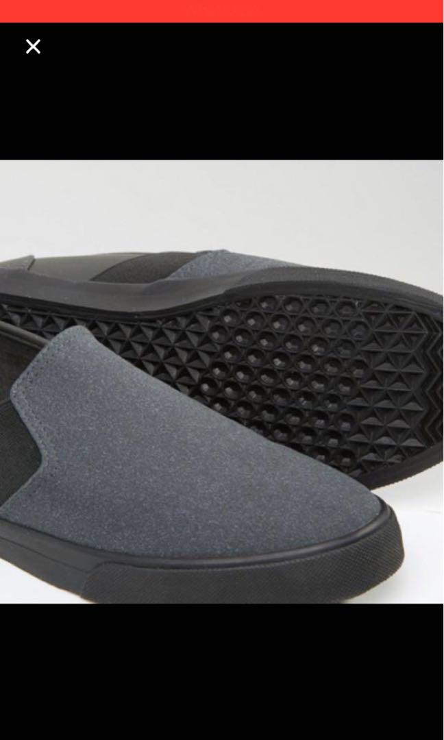 grey slip on plimsolls