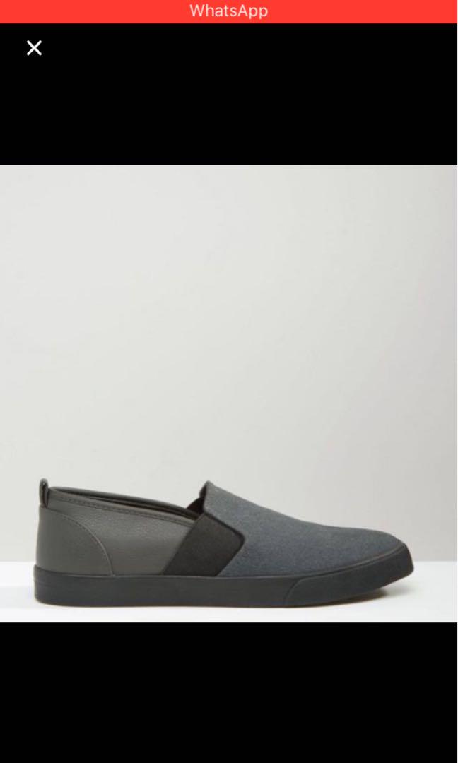 grey slip on plimsolls