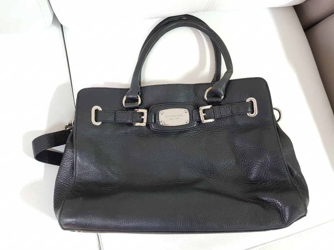 michael kors hamilton purse black