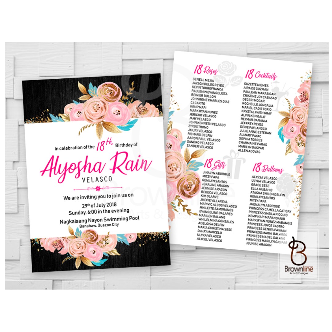 Debut Invitation Layout 2 Pages Design Craft Others On Carousell