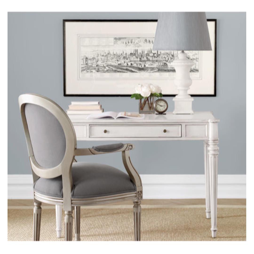 Solid Wood Petite Desk In Lily White By Ethan Allen Furniture