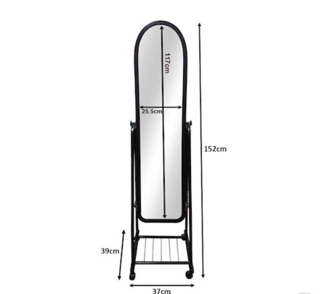 Full length mirror on wheels, Furniture & Home Living, Home Decor, Mirrors on Carousell