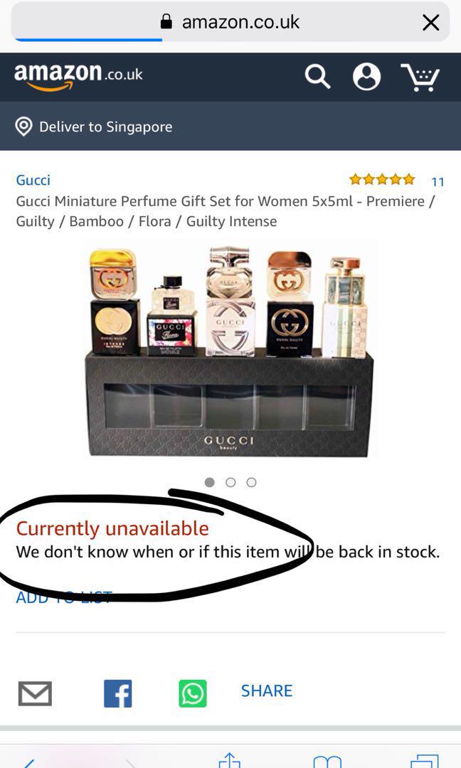 gucci miniatures gift set 5 pack