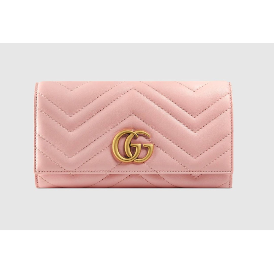 gucci continental wallet pink