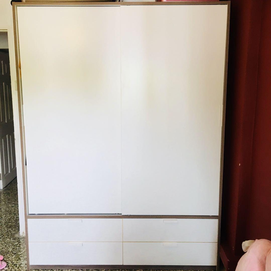 Ikea Trysil Wardrobe Sliding Doors Drawers Furniture Shelves