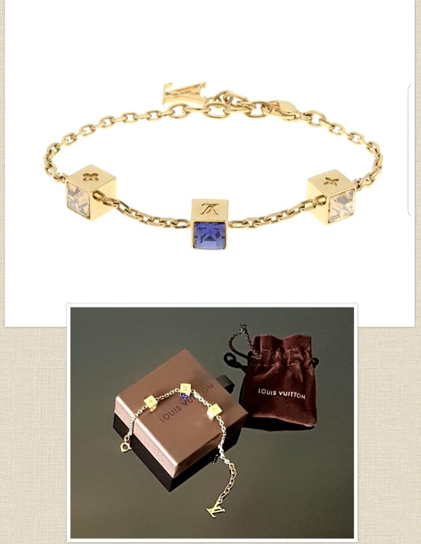 LOUIS VUITTON Swarovski Gamble Bracelet Gold 552396