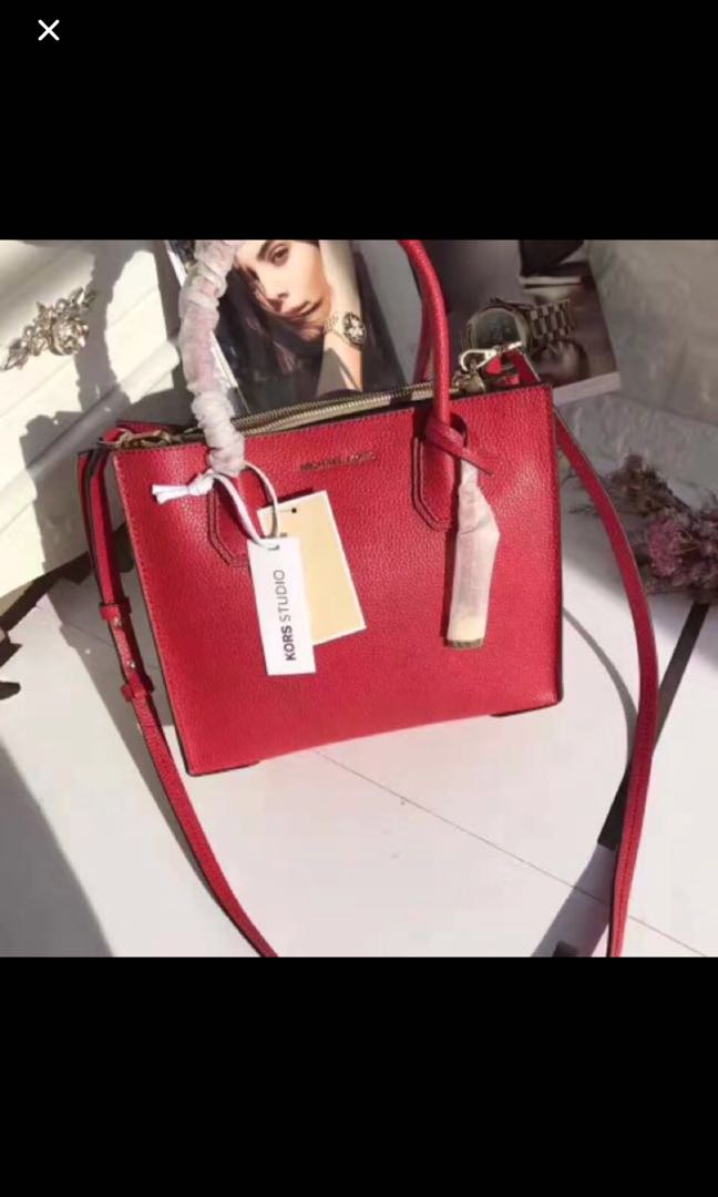 michael kors mercer medium red