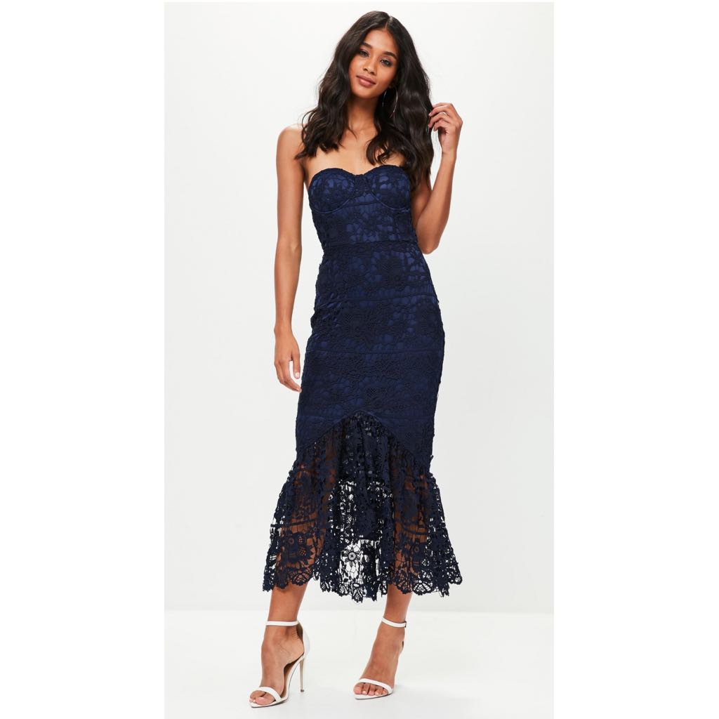 missguided lace fishtail dress