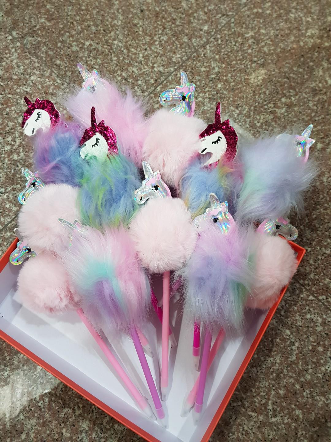 New Unicorn Fluffy Pen Books Stationery Stationery On Carousell