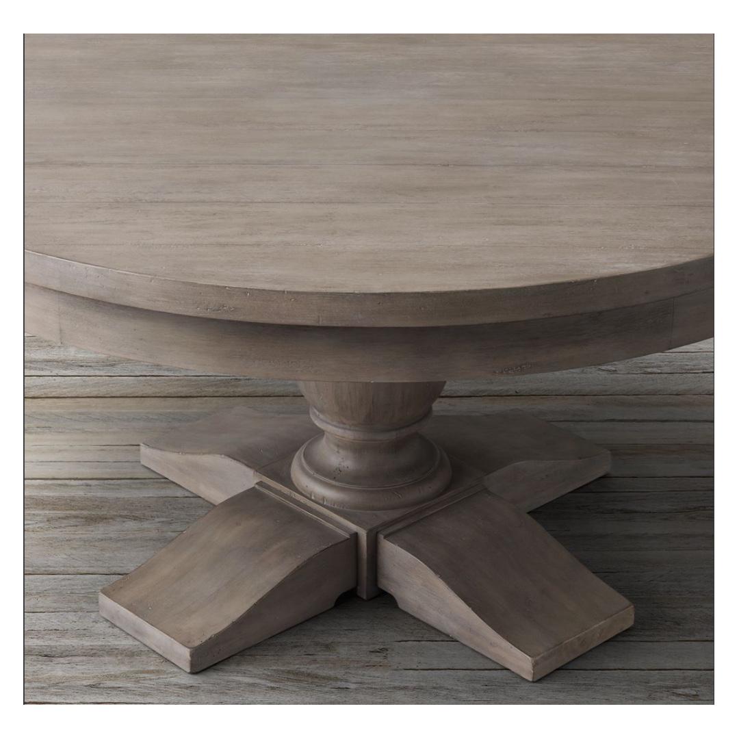 Round Solid Wood Dining Table by Restoration Hardware, Furniture & Home