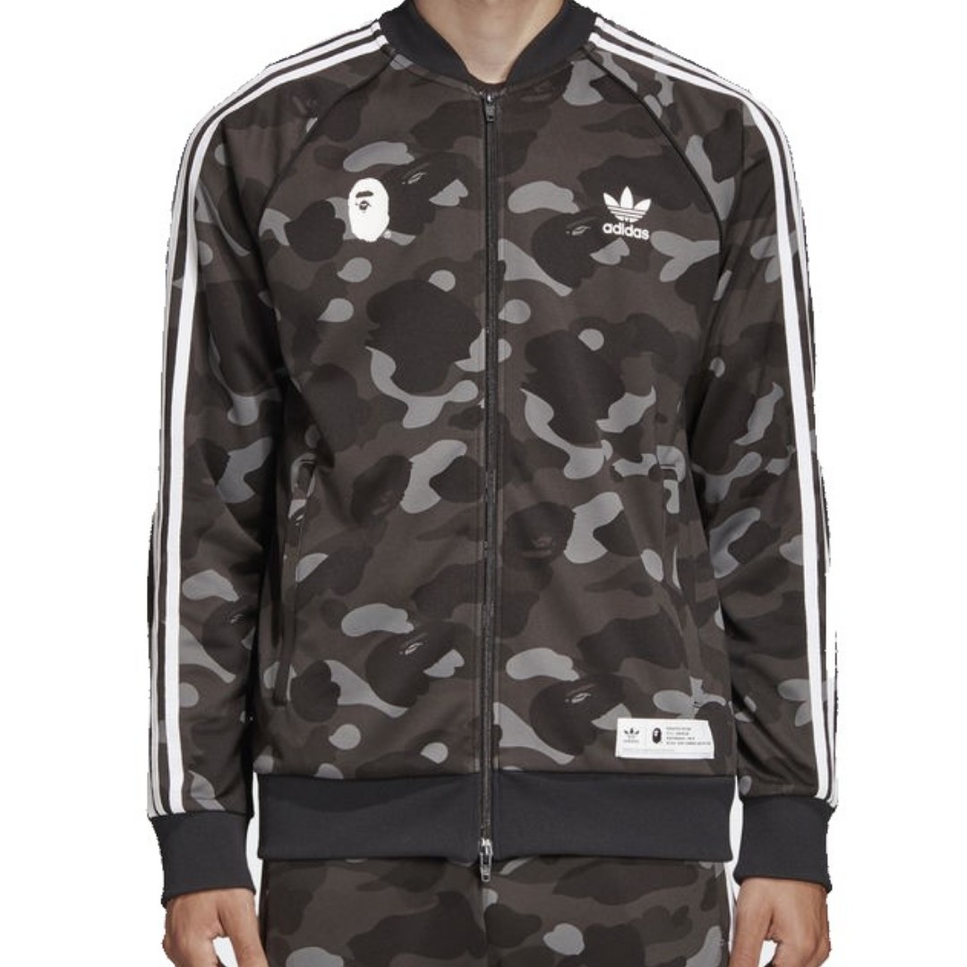 bape adidas jacket black