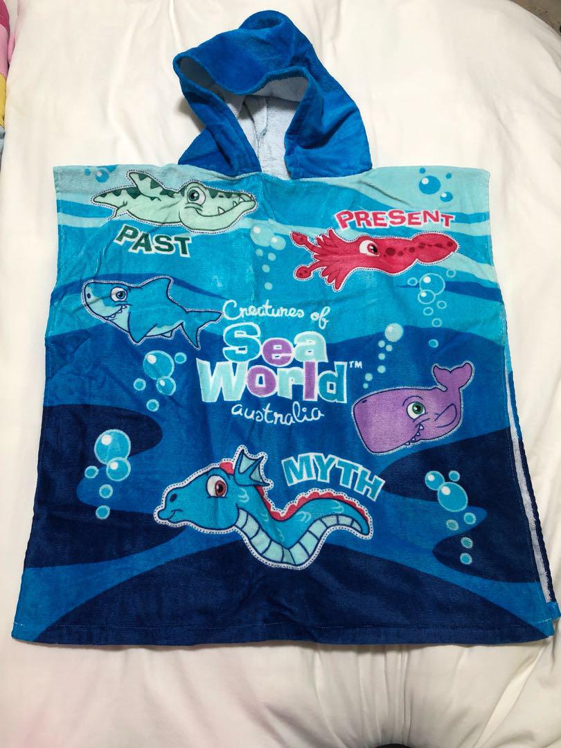 Seaworld Gold Coast Kids Size Beach Towel With Head Cover
