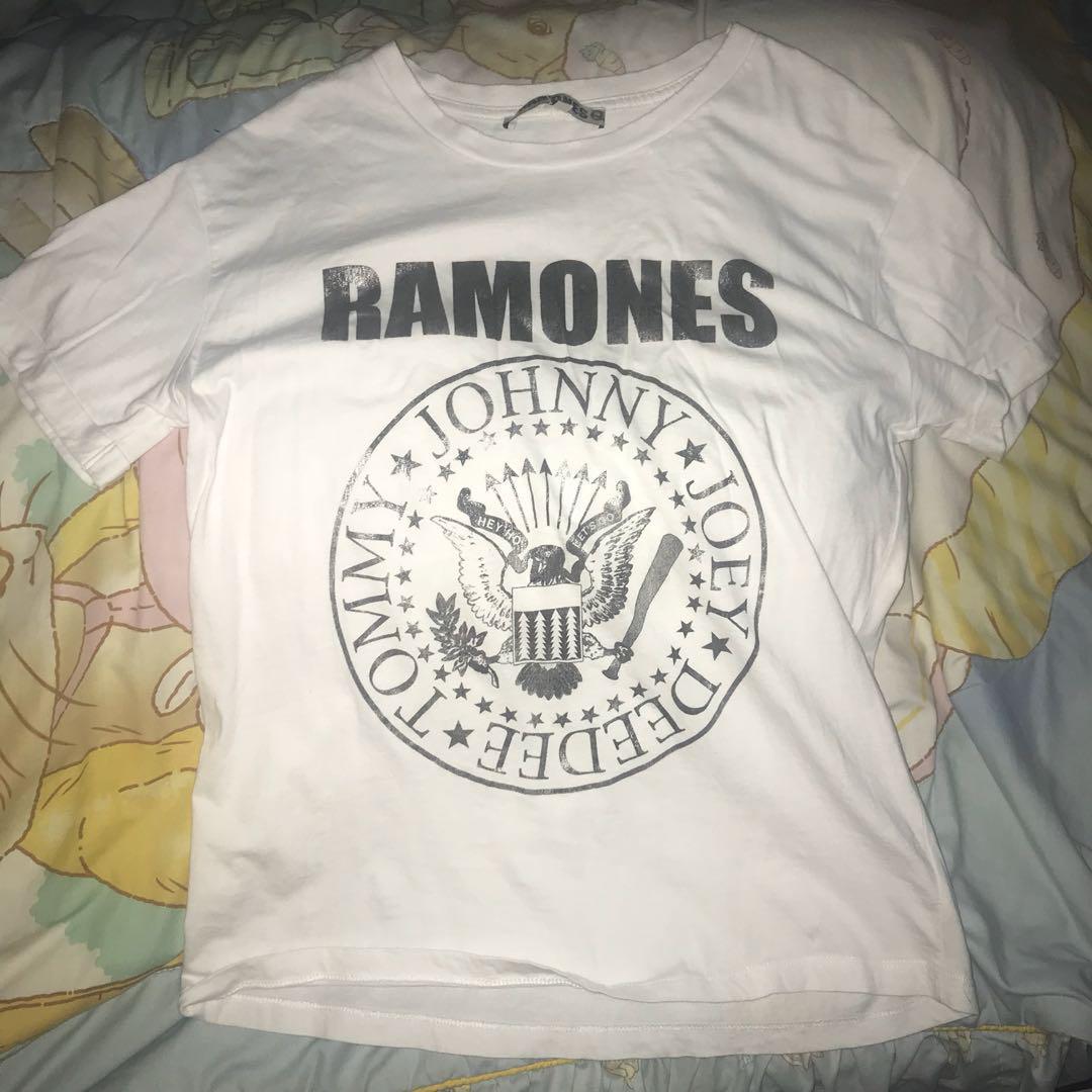 Stradivarius Ramones tshirt black white 