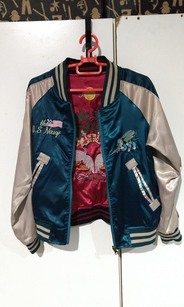 Sukajan jacket us navy, Men's Fashion 