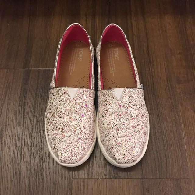 TOMS Alpargatas Candy Cane Glitter Party Youth Classic