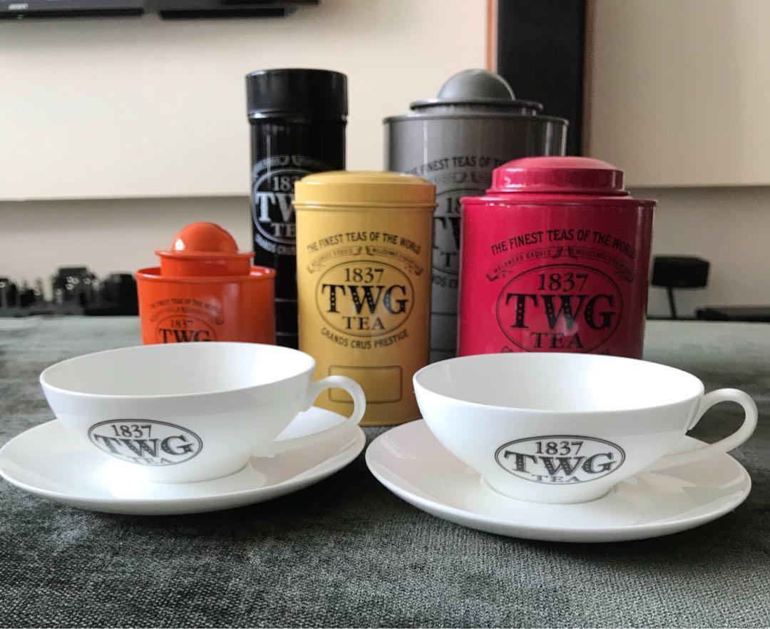 TWG tea tin + 2 Tea cups, Furniture & Home Living, Kitchenware ...