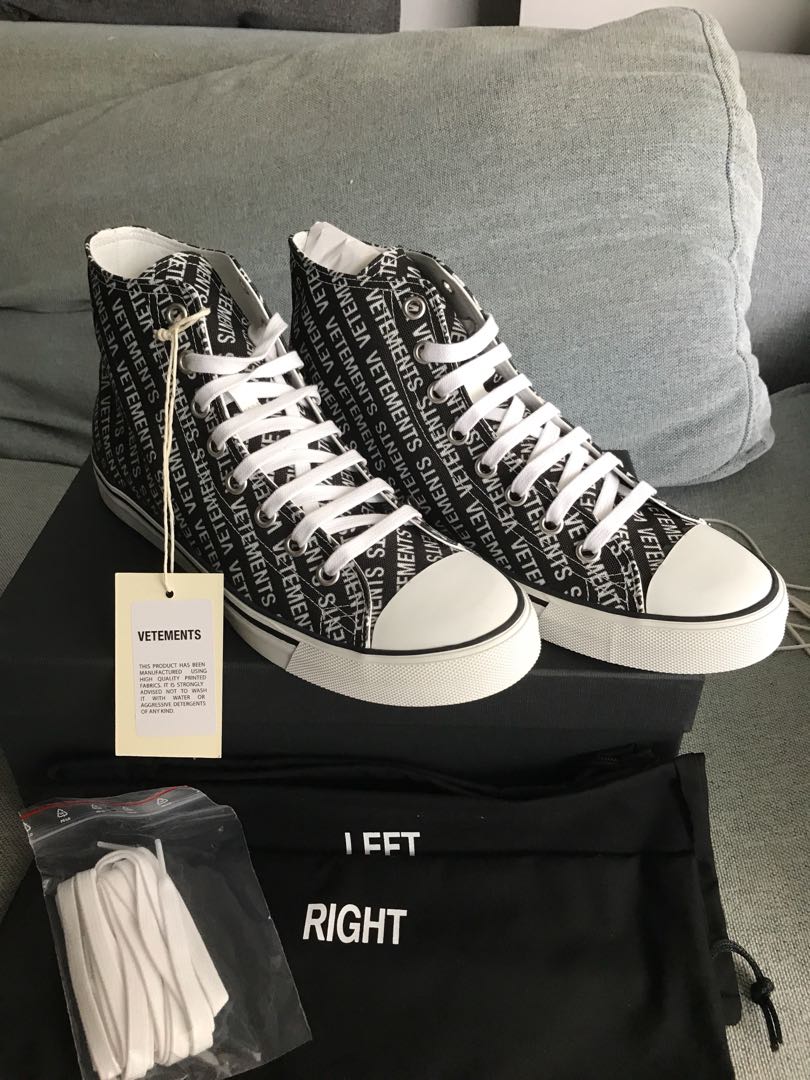 VETEMENTS Printed Canvas High-Top 