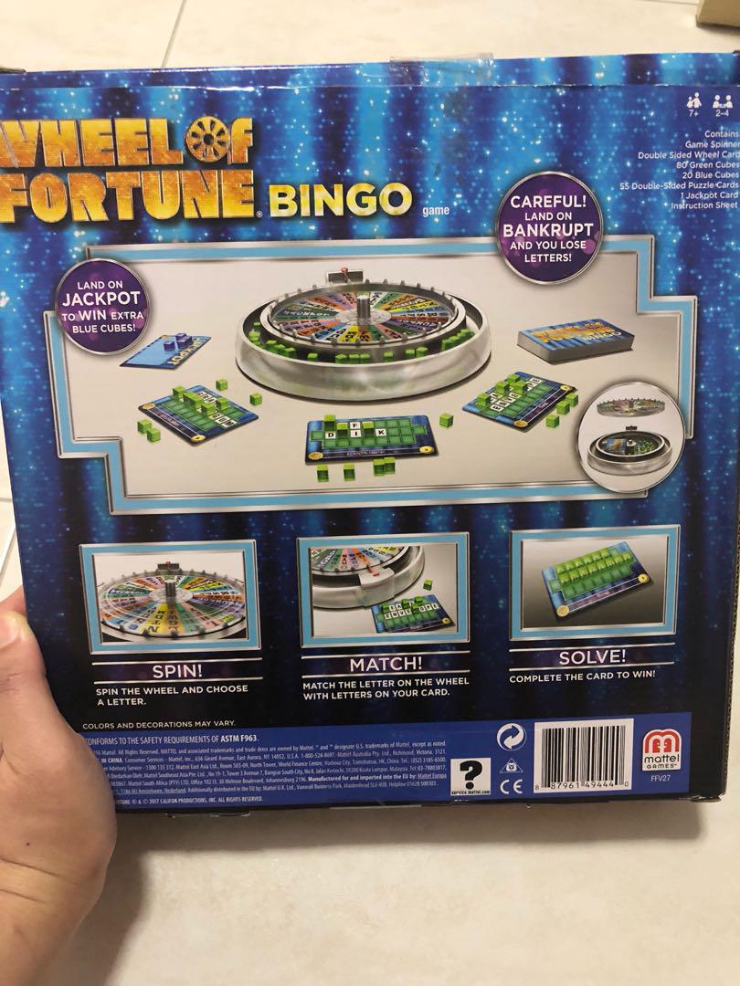 Wheel of Fortune Bingo Game, Hobbies & Toys, Toys & Games on Carousell