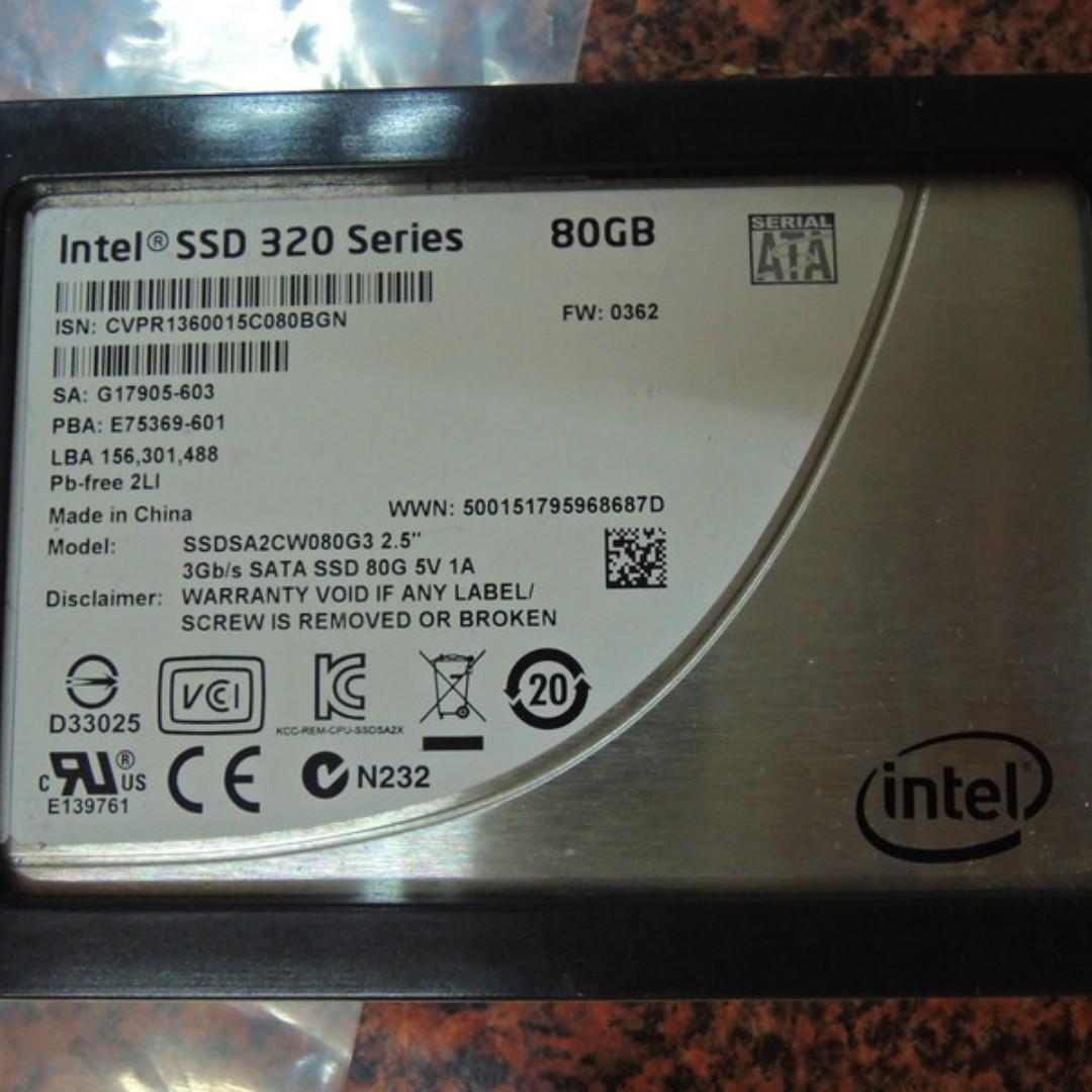 中古良品ssd固態硬碟sata介面英特爾intel 80g 筆電跟桌電都適用 電腦3c 電腦零件週邊在旋轉拍賣