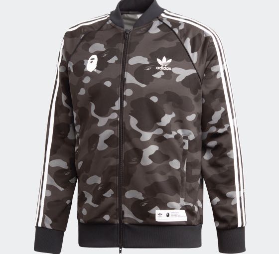Adidas x Bape Track Jacket Men s Fashion Activewear on Carousell