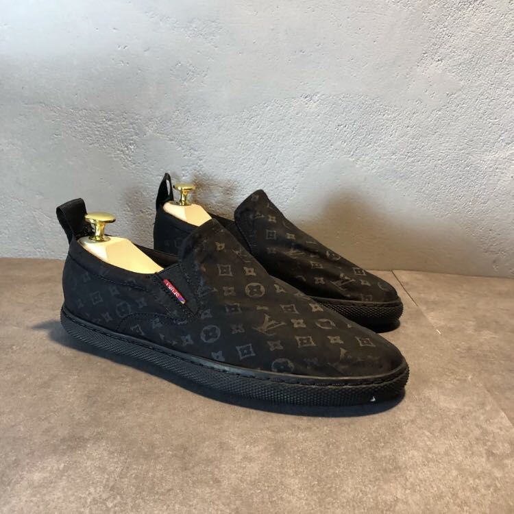 Black Luxury LV Slip On Shoe, Men's 