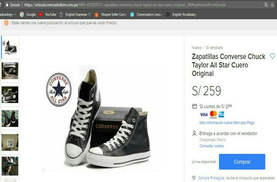 Converse 8.5 top womens mercado libre