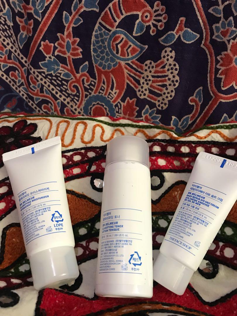 DR BELMEUR SKIN CARE ROUTINE (Category: Face Care) located in Paranaque City. Submitted by earaa (Listing ID 182355122, Image 3). Description: was a gift to me tho alredy have my skin care routine huhu, super nice!! All 3 for 400, super steal cos it retails at around 2k!! Toner, moisturiser and ato salt cream. Used twice lang to try :(( .