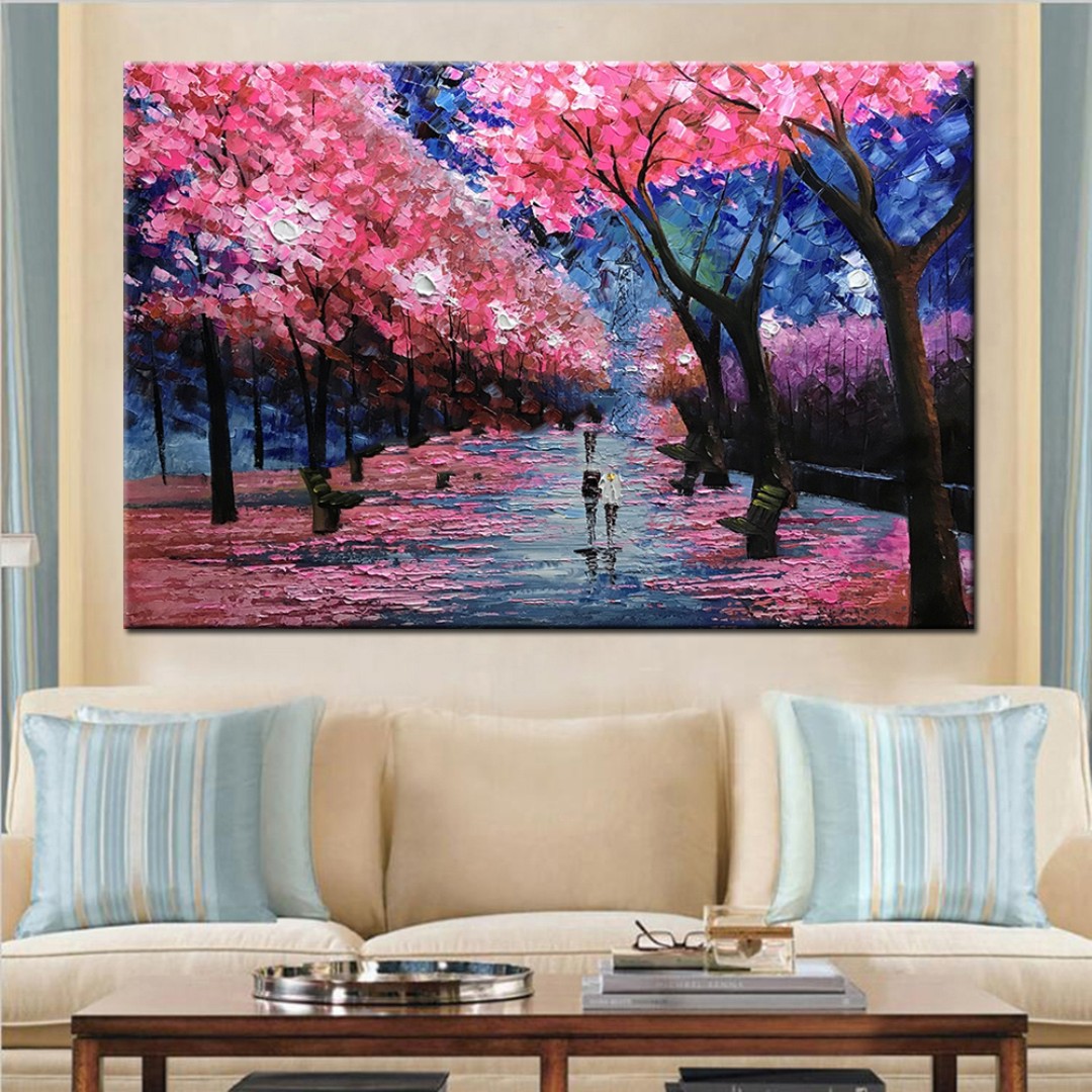 Hand Painted Landscape Palette Knife Oil Painting, Design & Craft, Art &  Prints on Carousell
