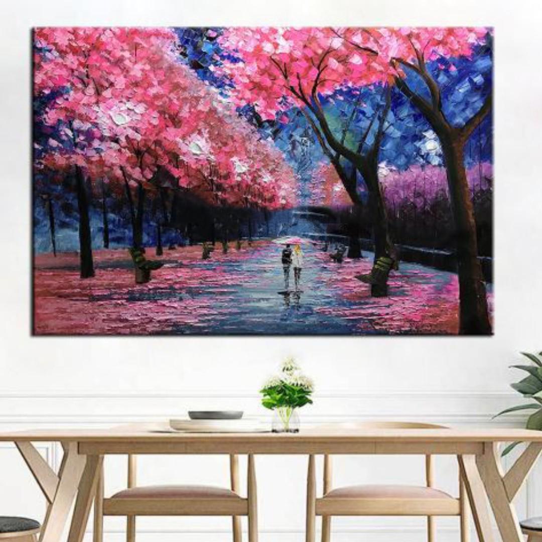 Hand Painted Landscape Palette Knife Oil Painting Design Craft