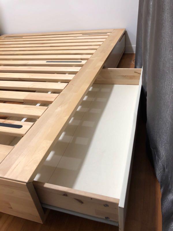 IKEA queen size bed frame MANDAL, Furniture & Home Living, Furniture, Bed Frames & Mattresses on