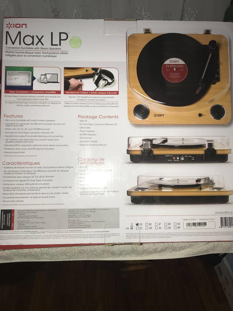 Ion Max LP turntable, Audio, Other Audio Equipment on Carousell