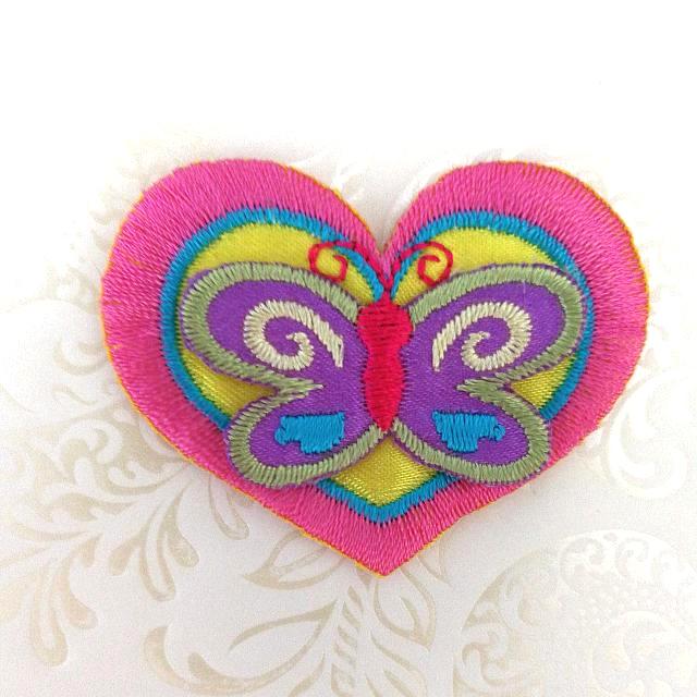 Iron On Patch Applique 3d Butterfly Heart 1 80 Each