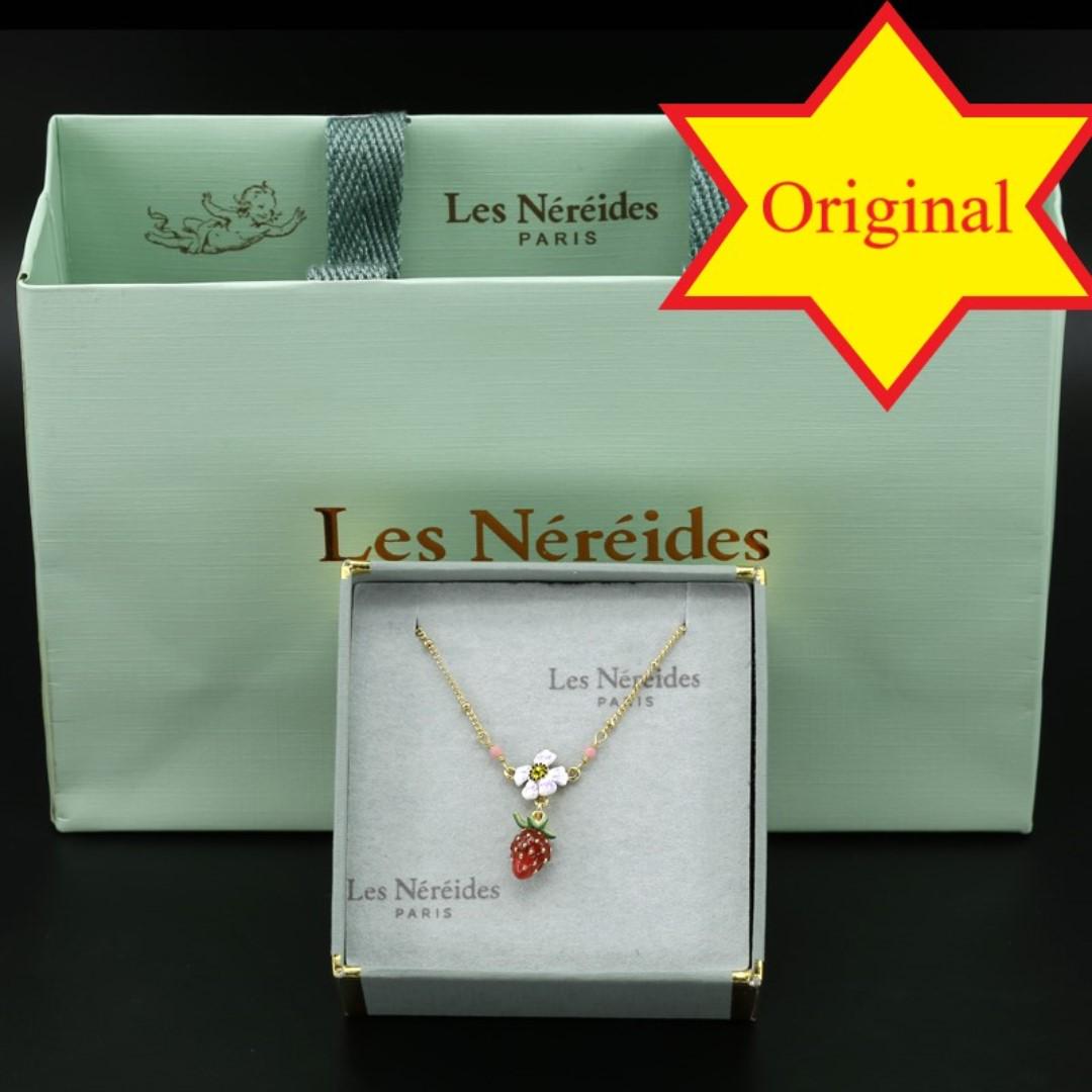 Les Nereides 2018JL Strawberry and White Flower Charms Necklace