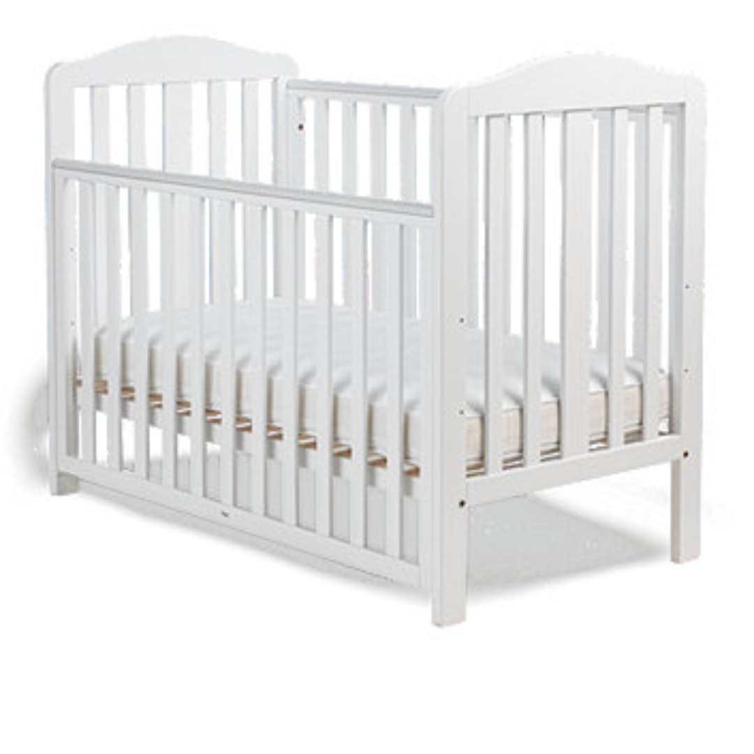 Mothercare Takeley Dropside Cot Preloved Painted White Babies