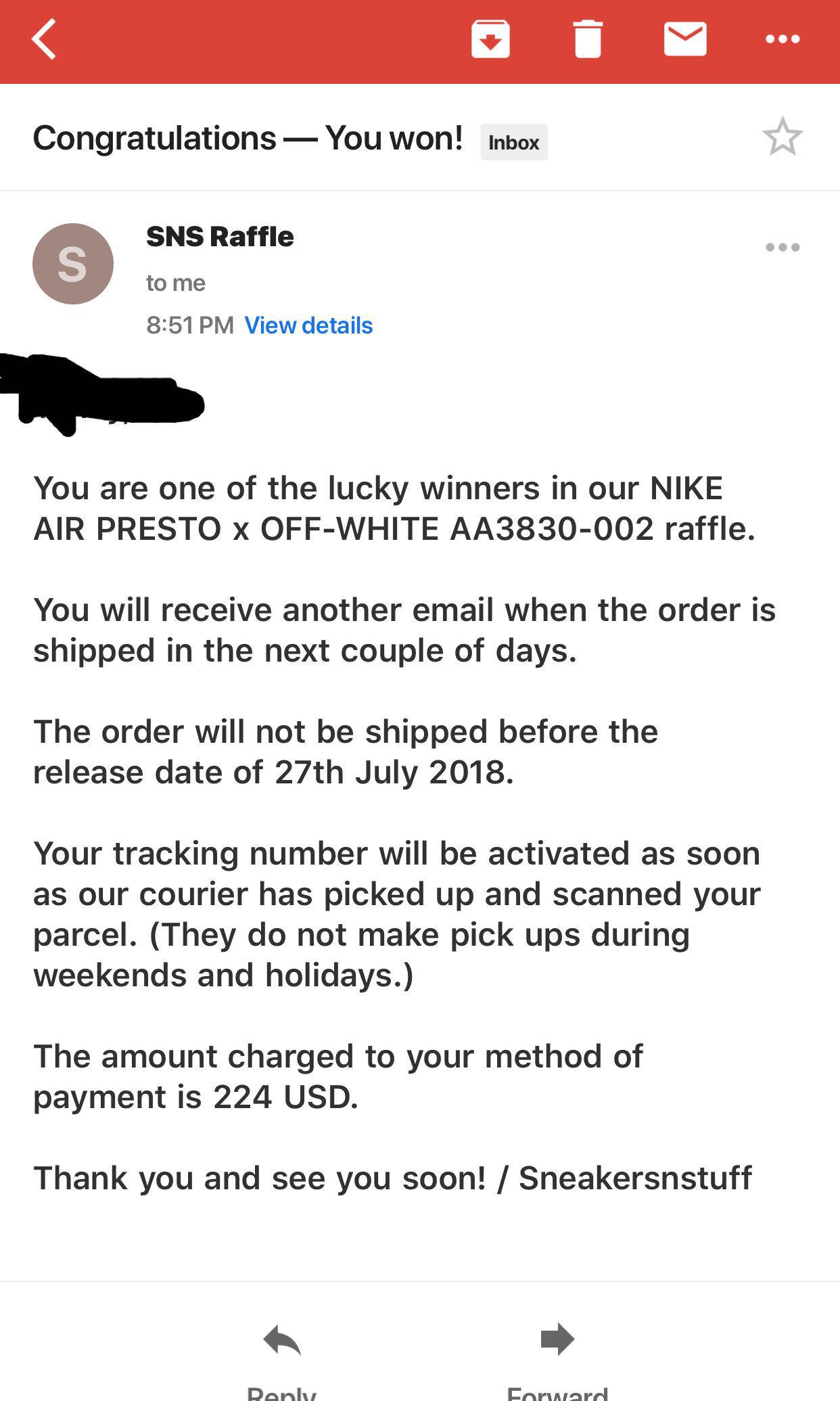 Off white store presto raffle