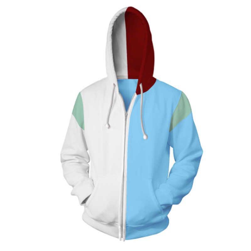 Po My Hero Academia Todoroki Zip Hoodie Jacket Zipper Boku No