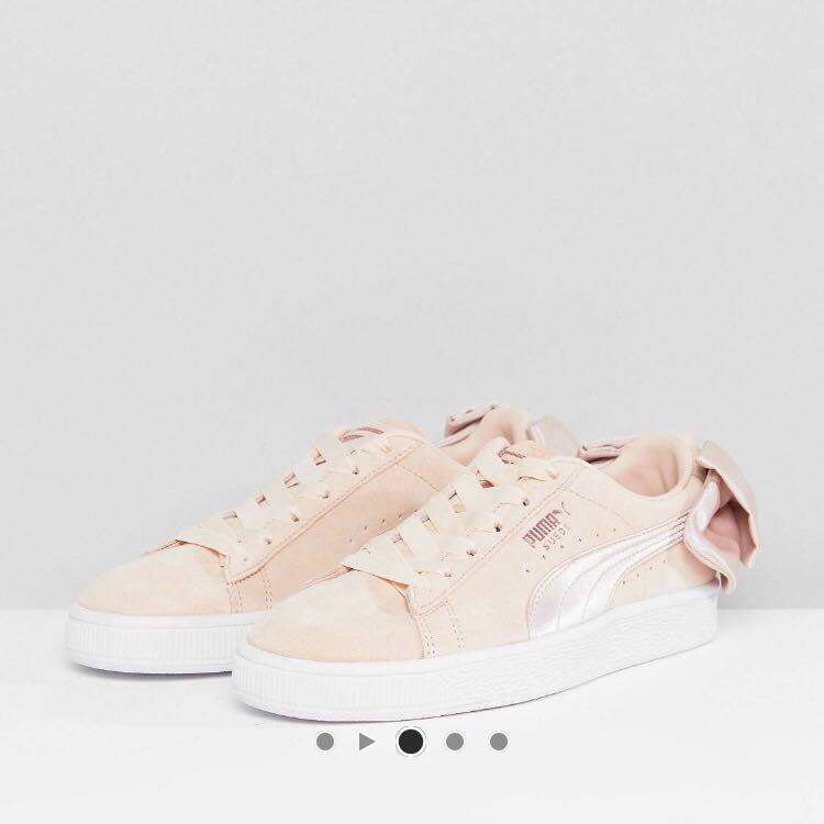 Puma suede bow cheap trainers in pink